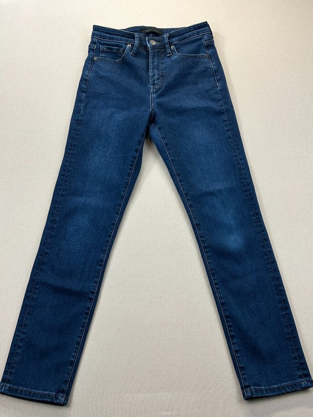 Uniqlo Jeans Womens Size 23 Dark Blue Denim Skinny Straight High Rise Stretch